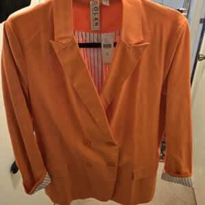 Dolan Vibrant Orange Double-Breasted Blazer